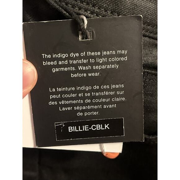 Lola Jeans Womens 28 Billie High Rise Bootcut Black Dark Wash Wax Coated A113 - Picture 6 of 8